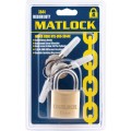 Kłódka mosiężna 40mm z kluczem krzyżakowym Matlock MTL9503844K