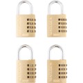 Kłódka 40x26mm mosiężna szyfrowana 4szt. Matlock MTL9508090K
