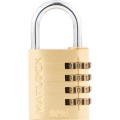 Kłódka 40x26mm mosiężna szyfrowana 4szt. Matlock MTL9508090K