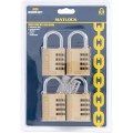 Kłódka 40x26mm mosiężna szyfrowana 4szt. Matlock MTL9508090K