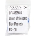 20mm WHITEBOARD MAGNETS BLUE (PK-10) Offis OFI8360560K OFI-836-0560K