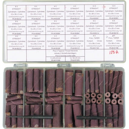 Zestaw opasek ściernych z trzpieniami 122szt. York Abrasives YRK2059800K