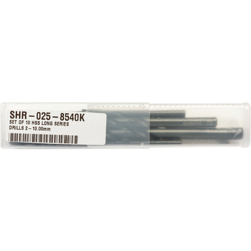 Zestaw wierteł 2-10mm bardzo długich 10szt. HSS extra Sherwood SHR0258540K SHR-025-8540K