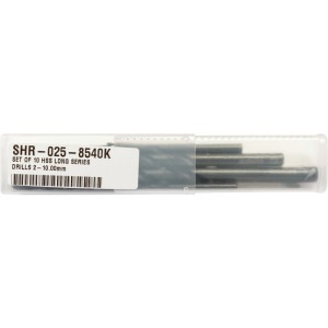 Zestaw wierteł 2-10mm bardzo długich 10szt. HSS extra Sherwood SHR0258540K SHR-025-8540K