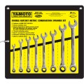 Zestaw kluczy płasko-oczkowych 8-19mm z podwójnym mechanizmem zapadkowym 8szt. Yamoto YMT5820490K