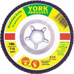 Tarcza ścierna 115x22mm P80 płótno AlOx York Abrasives YRK2209140K